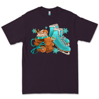 Plum Winter Ice Skating Boots And Coffee Premium Tee - FaDigitalArtStudio