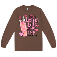 Chestnut valentine jesus fills my cup Long Sleeve Tee - MaliasSmallBusiness