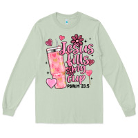 Matcha valentine jesus fills my cup Long Sleeve Tee - MaliasSmallBusiness