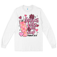 White valentine jesus fills my cup Long Sleeve Tee - MaliasSmallBusiness