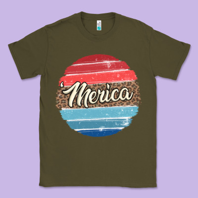 Leopard Merica Classic Tee Designed By Maliassmallbusiness