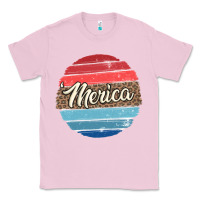 Bubblegum Pink leopard merica Classic Tee - MaliasSmallBusiness