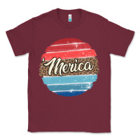 Burgundy leopard merica Classic Tee - MaliasSmallBusiness