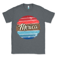Charcoal Heather leopard merica Classic Tee - MaliasSmallBusiness