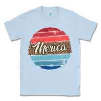 Dusty Blue leopard merica Classic Tee - MaliasSmallBusiness