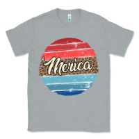 Heather Grey leopard merica Classic Tee - MaliasSmallBusiness