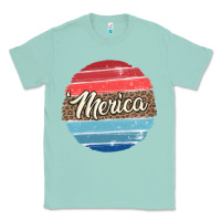 Seafoam leopard merica Classic Tee - MaliasSmallBusiness