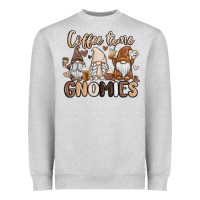 Heather Grey coffee time gnomies Heavyweight Sweatshirt - MaliasSmallBusiness