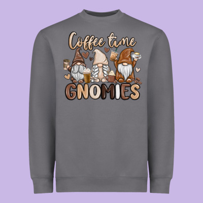 Coffee Time Gnomies Heavyweight Sweatshirt Designed By Maliassmallbusiness
