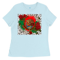 Baby Blue mexican flag and roses Ladies Tee - CTS Tumbler Store