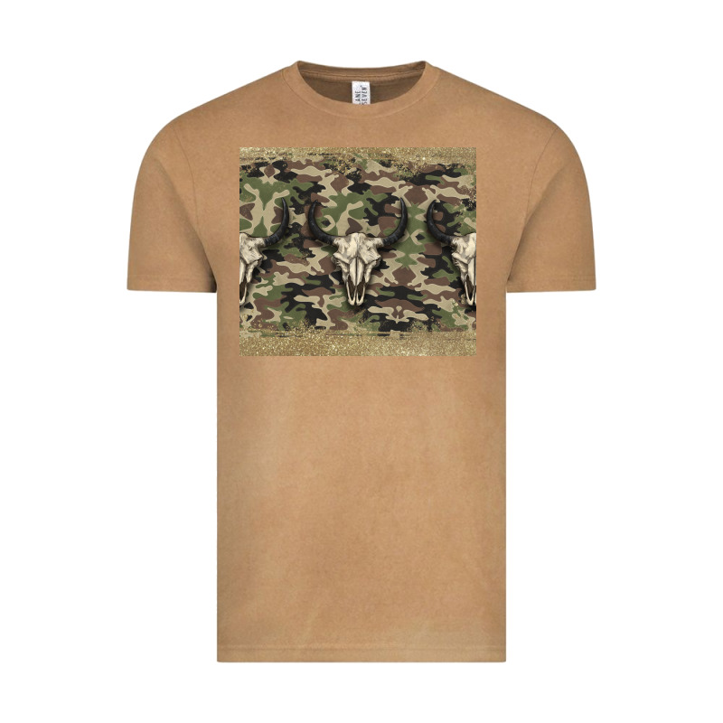 Camouflage Bull Skull Vintage Tee by Jasminsmagicworld | Teevron