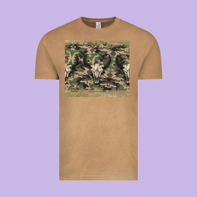 Camouflage Bull Skull Vintage Tee Designed By Jasminsmagicworld