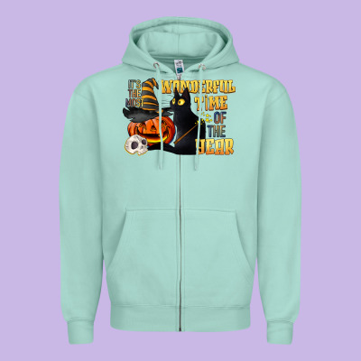 Wonderful Time Of The Year Halloween Zipper Hoodie Designed By Lillyallendesigns