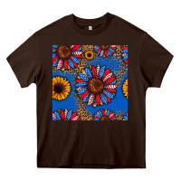 Chocolate Brown usa sunflowers seamless pattern Heavy Core Tee - HRA Design Shop