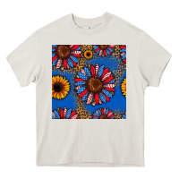 Cream usa sunflowers seamless pattern Heavy Core Tee - HRA Design Shop