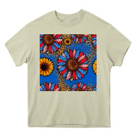 Mossy usa sunflowers seamless pattern Heavy Core Tee - HRA Design Shop