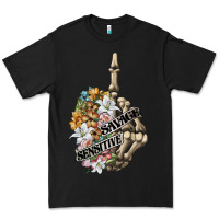 Black sensitive savage skeleton middle finger Premium Tee - FaDigitalArtStudio