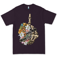Plum sensitive savage skeleton middle finger Premium Tee - FaDigitalArtStudio