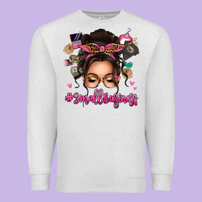 Small Business Messy Bun Premium Sweatshirt Designed By Texasbilliewilder