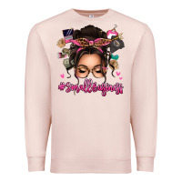 Pale Pink Small business messy bun Premium Sweatshirt - texasbilliewilder