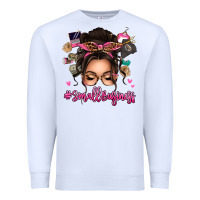 White Small business messy bun Premium Sweatshirt - texasbilliewilder
