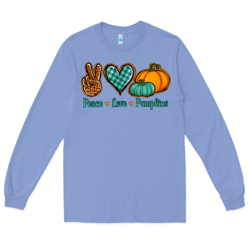 Peace Love Pumpkins Long Sleeve Tee by NancyCooperArtShop | Teevron