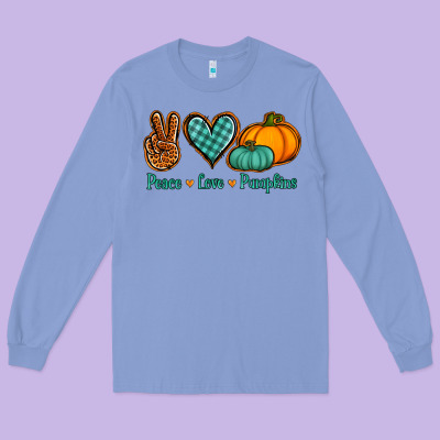 Peace Love Pumpkins Long Sleeve Tee Designed By Nancycooperartshop