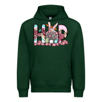 Forest Green Easter Day Hop bunny Urban Hoodie - OliviaCreatesArt