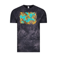 Cloud Black glitter leopard turquoise background Vintage Tee - AdoDesignShop