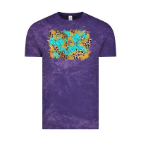 Cloud Purple glitter leopard turquoise background Vintage Tee - AdoDesignShop