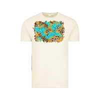 Glitter Leopard Turquoise Background Vintage Tee | Teevron
