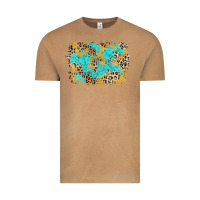 Vintage Camel glitter leopard turquoise background Vintage Tee - AdoDesignShop