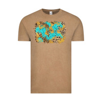 Vintage Coffee glitter leopard turquoise background Vintage Tee - AdoDesignShop