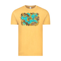 Vintage Mustard glitter leopard turquoise background Vintage Tee - AdoDesignShop