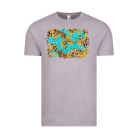 Vintage Zinc glitter leopard turquoise background Vintage Tee - AdoDesignShop