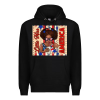 Black little miss america Premium Hoodie - TumblerDesignByShophia