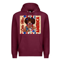 Burgundy little miss america Premium Hoodie - TumblerDesignByShophia