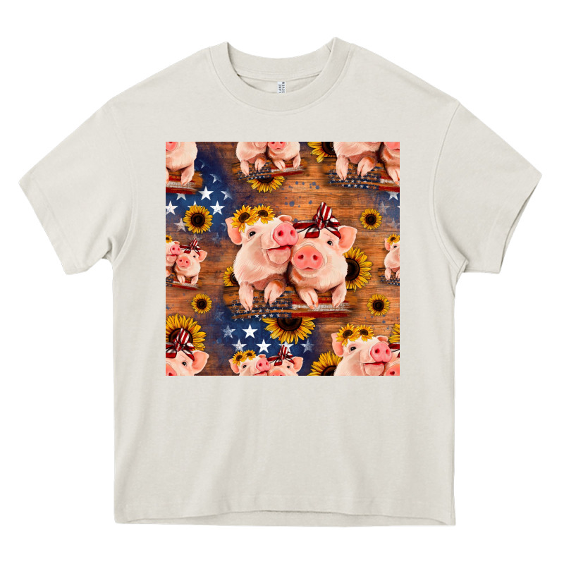 American Pigs Seamless Pattern Heavy Core Tee by HRA Design Shop | Teevron