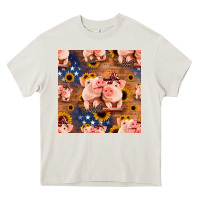 Cream american pigs seamless pattern Heavy Core Tee - HRA Design Shop