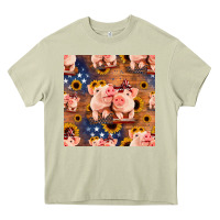 Mossy american pigs seamless pattern Heavy Core Tee - HRA Design Shop