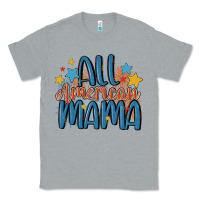 Heather Grey all american mama Classic Tee - MaliasSmallBusiness