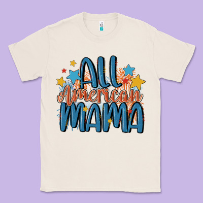 All American Mama Classic Tee Designed By Maliassmallbusiness