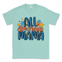 Seafoam all american mama Classic Tee - MaliasSmallBusiness