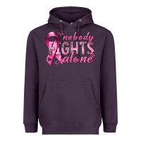 Plum nobody fights alone cancer Heavyweight Hoodie - NancyCooperArtShop