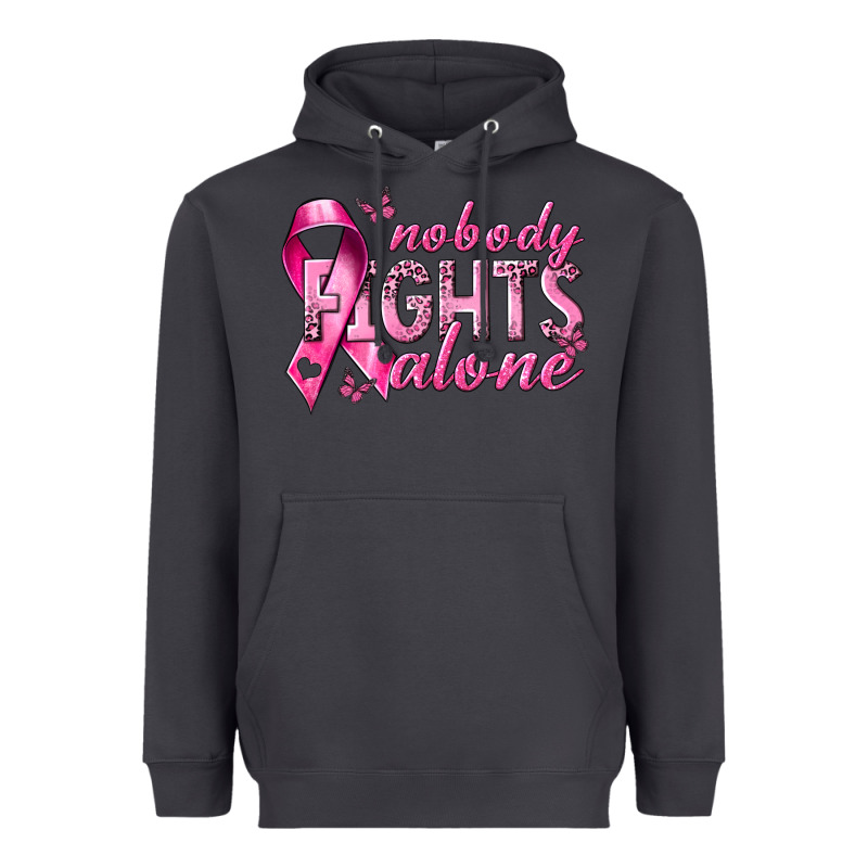 Nobody Fights Alone Cancer Heavyweight Hoodie by NancyCooperArtShop | Teevron