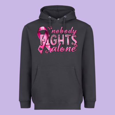Nobody Fights Alone Cancer Heavyweight Hoodie Designed By Nancycooperartshop