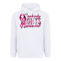 White nobody fights alone cancer Heavyweight Hoodie - NancyCooperArtShop