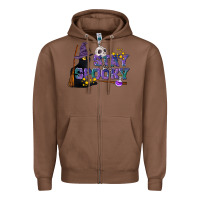 Chestnut Stay Spooky With Black Cat Zipper Hoodie - LillyAllenDesigns