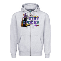 Heather Grey Stay Spooky With Black Cat Zipper Hoodie - LillyAllenDesigns