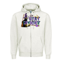 Oatmeal Heather Stay Spooky With Black Cat Zipper Hoodie - LillyAllenDesigns